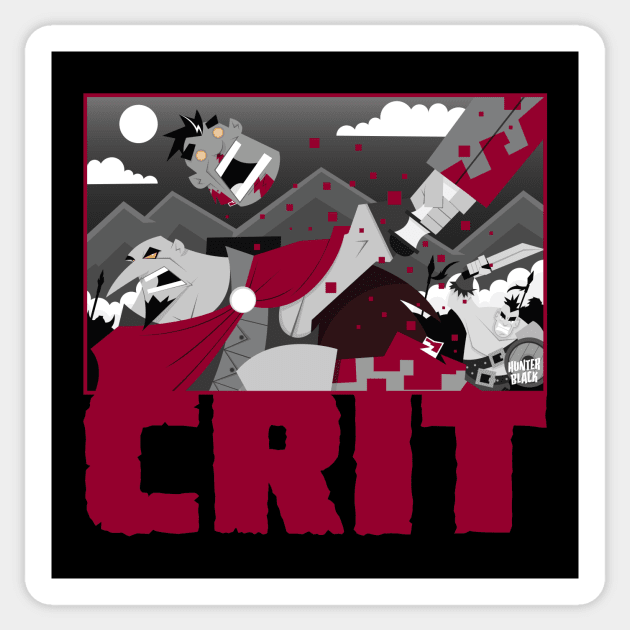 CRIT-HEADHUNTER Sticker by RaygunTeaParty